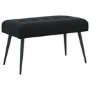 Bænk med knap tufting Sort 80 x 40 x 46 cm Velour
