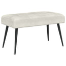 Bænk med knap tufting Cremefarvet 80 x 40 x 46 cm Velour