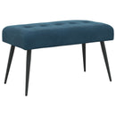 Bænk med knap tufting Blå 80 x 40 x 46 cm Velour