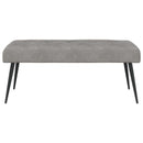 Bænk med knap tufting Lysegrå 110 x 40 x 46 cm Velour