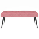 Bænk med knap tufting Lyserød 110 x 40 x 46 cm Velour