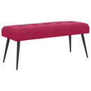 Bænk med knap tufting Vinrød 110 x 40 x 46 cm Velour