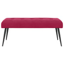 Bænk med knap tufting Vinrød 110 x 40 x 46 cm Velour
