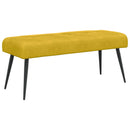 Bænk med knap tufting Gul 110 x 40 x 46 cm Velour