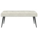Bænk med knap tufting Cremefarvet 110 x 40 x 46 cm Velour