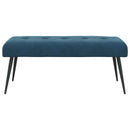Bænk med knap tufting Blå 110 x 40 x 46 cm Velour