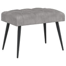 Bænk med knap tufting Lysegrå 60 x 40 x 45 cm Fløjl