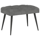 Bænk med knap tufting Mørkegrå 60 x 40 x 45 cm Fløjl
