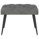 Bænk med knap tufting Mørkegrå 60 x 40 x 45 cm Fløjl