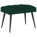 Bænk med knap tufting Mørkegrøn 60 x 40 x 45 cm Fløjl