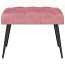 Bænk med knap tufting Lyserød 60 x 40 x 45 cm Fløjl