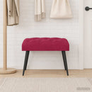 Bænk med knap tufting Vinrød 60 x 40 x 45 cm Fløjl