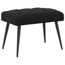 Bænk med knap tufting Sort 60 x 40 x 45 cm Fløjl