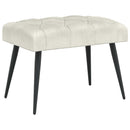 Bænk med knap tufting Cremefarvet 60 x 40 x 45 cm Fløjl