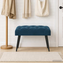 Bænk med knap tufting Blå 60 x 40 x 45 cm Fløjl