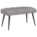 Bænk med knap tufting Lysegrå 80 x 40 x 46 cm Fløjl