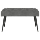 Bænk med knap tufting Mørkegrå 80 x 40 x 46 cm Fløjl