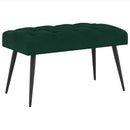 Bænk med knap tufting Mørkegrøn 80 x 40 x 46 cm Fløjl