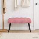 Bænk med knap tufting Lyserød 80 x 40 x 46 cm Fløjl