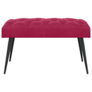 Bænk med knap tufting Vinrød 80 x 40 x 46 cm Fløjl