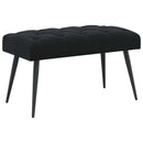 Bænk med knap tufting Sort 80 x 40 x 46 cm Fløjl