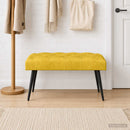 Bænk med knap tufting Gul 80 x 40 x 46 cm Fløjl