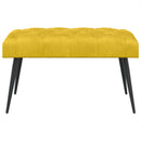 Bænk med knap tufting Gul 80 x 40 x 46 cm Fløjl