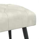Bænk med knap tufting Cremefarvet 80 x 40 x 46 cm Fløjl