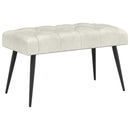 Bænk med knap tufting Cremefarvet 80 x 40 x 46 cm Fløjl