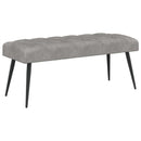 Bænk med knap tufting Lysegrå 110 x 40 x 46 cm Fløjl