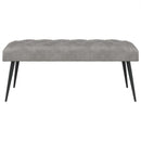 Bænk med knap tufting Lysegrå 110 x 40 x 46 cm Fløjl
