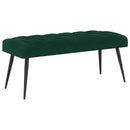 Bænk med knap tufting Mørkegrøn 110 x 40 x 46 cm Fløjl