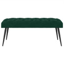 Bænk med knap tufting Mørkegrøn 110 x 40 x 46 cm Fløjl