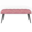 Bænk med knap tufting Lyserød 110 x 40 x 46 cm Fløjl
