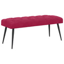 Bænk med knap tufting Vinrød 110 x 40 x 46 cm Fløjl
