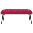 Bænk med knap tufting Vinrød 110 x 40 x 46 cm Fløjl