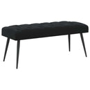 Bænk med knap tufting Sort 110 x 40 x 46 cm Fløjl