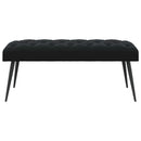 Bænk med knap tufting Sort 110 x 40 x 46 cm Fløjl