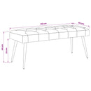 Bænk med knap tufting Gul 110 x 40 x 46 cm Fløjl