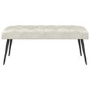 Bænk med knap tufting Cremefarvet 110 x 40 x 46 cm Fløjl