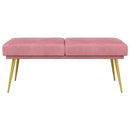 Dobbeltlagret bænk Lyserød 120 x 45 x 46 cm Velour