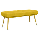 Dobbeltlagret bænk Gul 120 x 45 x 46 cm Velour