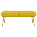 Dobbeltlagret bænk Gul 120 x 45 x 46 cm Velour