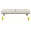 Dobbeltlagret bænk Cremefarvet 120 x 45 x 46 cm Velour