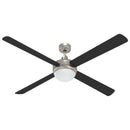 Loftfan med lys og fjernbetjening Ø 130 cm Sort