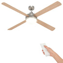 Loftfan med lys og fjernbetjening Ø 130 cm Sonoma-eg