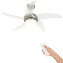 Loftfan med lys og fjernbetjening Ø 110 cm Transparent