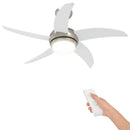 Loftfan med lys og fjernbetjening Ø 110 cm Hvid