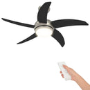 Loftfan med lys og fjernbetjening Ø 110 cm Sort
