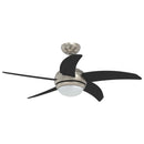 Loftfan med lys og fjernbetjening Ø 110 cm Sort
